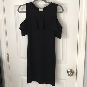 Black Off The Shoulder Ruffle Dress